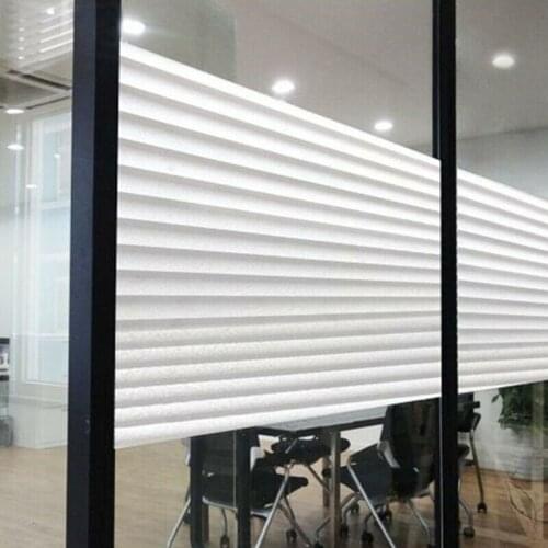 Anti-UV Opaque Window Covering Sticker Striped Decals Non-Adhesive Privacy Film Vinyl Glass Window Tint for Home Kitchen Office
