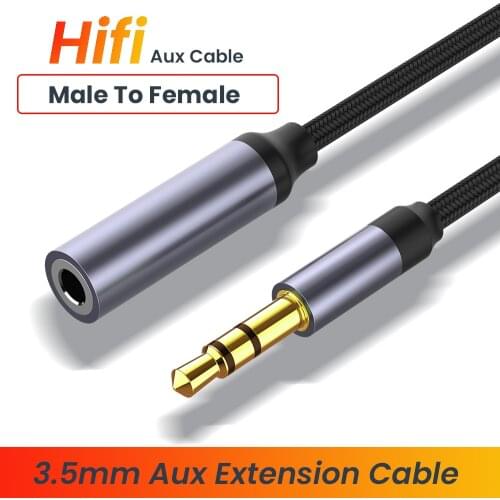 3.5mm Jack AUX Audio Cable Male to Female Extension Cable with Microphone Stereo 3.5 Audio Adapter Compatible for PC Headphones