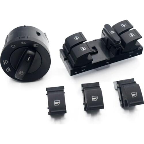 Free shipping! headlight switch window switch for Volkswagen VW jetta mk5 golf 5 6 tiguan passat b6 CC caddy touran 5PCS/SET