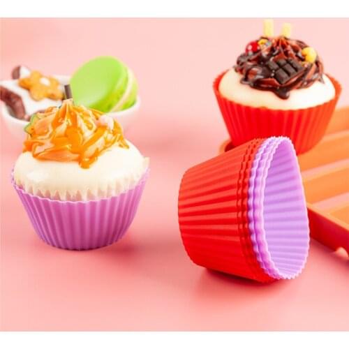 Muffin Cup 3 Colour Rectangle Round Heart-shaped Silicone Soap Cookies Cupcake Bakeware Pan Tray Mould Home DIY Cake Tool 12pcs