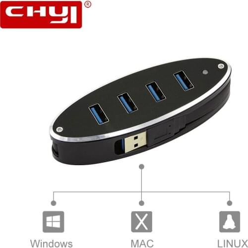 CHYI Multi In One Usb 3.0 Hub 4 Ports Usb3.0 Hab Micro Splitter Mini Aluminum Alloy usb 3.0 Hub For PC Computer Accessories
