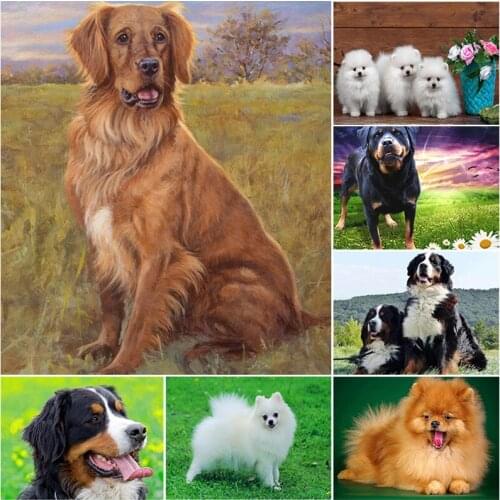 Diy Dog 5D Painting With Diamond Drawing By Children Full Drill Embroidery Cross Stitch Home Decor Gift Handmade Wall Art