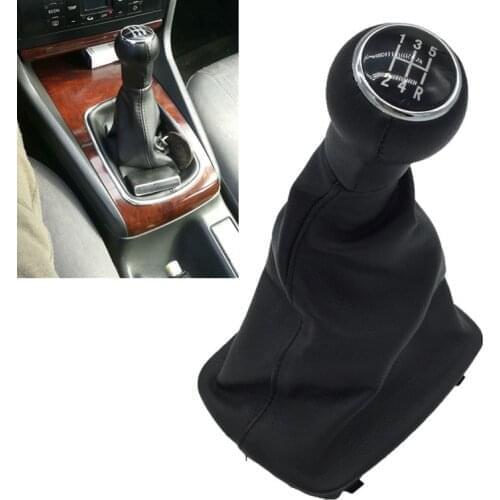 For Audi A6 C5 A4 B5 A8 D2 1997 1998 1999 2000 2001 Car Styling 5/6 Speed Gear Stick Shift Knob Leather Gaiter Boot Cover Collar