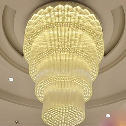 Villa double living room led crystal chandeliers hotel lobby lights custom club hotel sales department project lighting led lamp