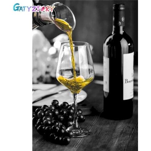 GATYZTORY Frame DIY Women Painting By Numbers Wine Picture Canvas By Numbers Modern Abstract Handpainted Oil Painting Home Decor