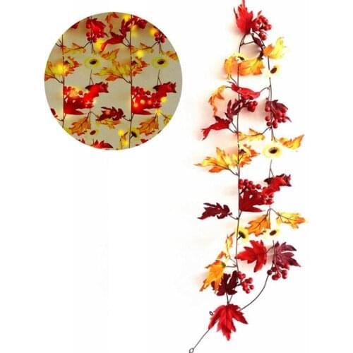 Thanksgiving Day Maple Leaves Garland Led Fairy Lights For Christmas Decoration Autumn String Light Festive DIY Halloween Decor