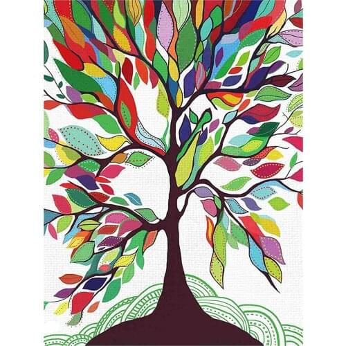 HJMGL DIY 5D Diamond Painting By Number Kits Tree Paint With Diamonds Arts Full Drill Canvas Picture For Home Wall Decor