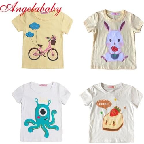 Baby kids cotton cartoon tops boy and girl short sleeve t shirt childrens summer tees clothes