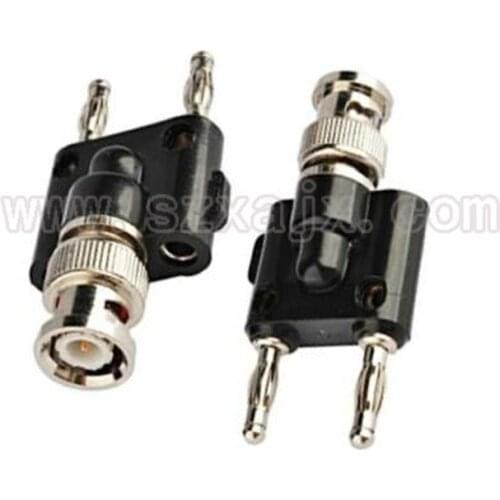 JX 1PCS BNC Male Jack to Two Dual Banana Male plug connector adapter