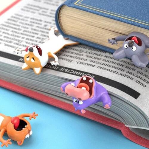 Creative 3D Stereo Bookmark Cute Cartoon Animal Marker Kawaii Cat Panda Bookmark Of Pages Kids Gifts School Stationery Supplies