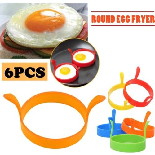Round Silicone Omelette Fry Egg Rings Pancake Poach Mold Fried Eggs Mould Kitchen Cooking Tool Breakfast Baking Accessories