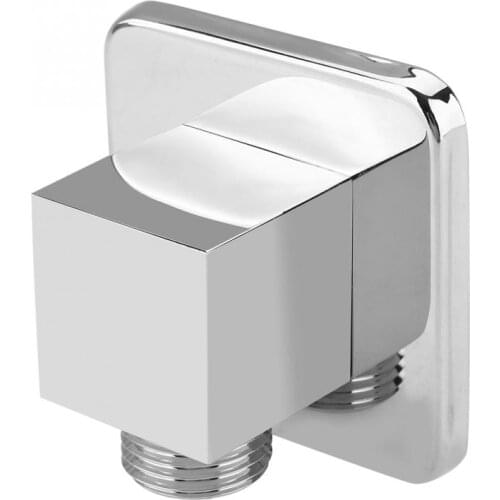 Solid Brass Chrome Finish Square Hand Shower Outlet Elbow Angle Valve G1/2 Wall Mounted Outlet Elbow