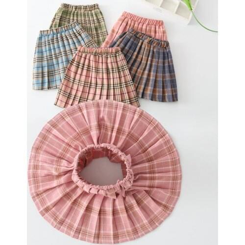Kids girl summer pleated skirt childrens college style school Uniform skirt girl clothing 2-9Yrs