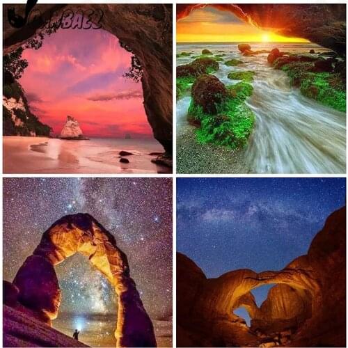 Magic Cave Diamond Painting Pink Sky 5D Diy Wall Art Sticker Diamond Embroidery Mosaic Room Decoration Gift