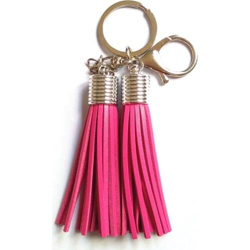 Fashion Women Leather Tassel Bag Accessories Charm Handbag Pendant Car Key Chain Decor
