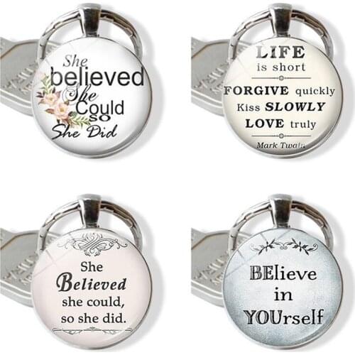 Oein 2021 Fashion Round Key Chain Women Luxury Brand Accessories Key Chains Metal Literal Keychain Exquisite Gift For Women/Men