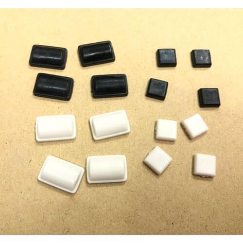 8 In 1 White Black Screw Rubber Feet Cover Set for WII Console
