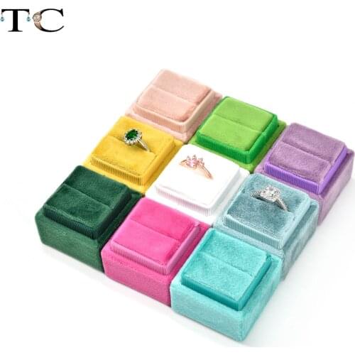 Delicate Handmade Vintage Velvet Pendant Necklace Boxes Gift Box Multi-color Storage Ring Boxes Jewelry Packaging