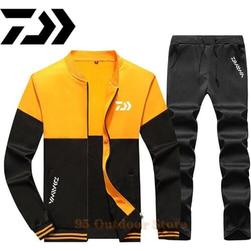 New Daiwa Fishing Suit Spring Autumn Mens Breathable Quick Dry Solid Outdoor Fishing Jacket Pants for Fishing Clothing M-5XL