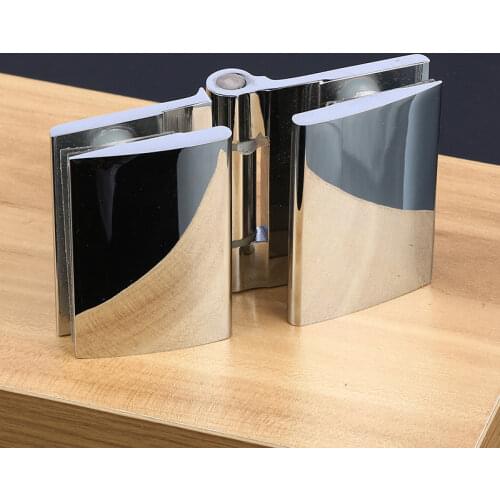 High Quality 2PCS Brass Frameless Shower Glass Door Hinges Glass to Glass Clamps Clips Fixed Holder Brackets Chrome Finished