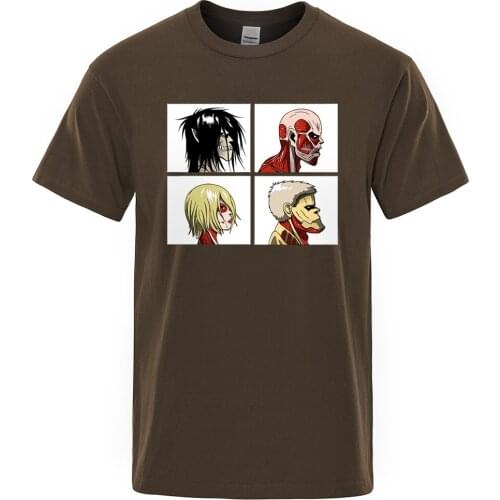 Attack on Titan anime Mens T-Shirts Vintage Oversize T-Shirt Fashion Breathable Tops Pattern Tee Clothes Men Summer Loose Tshirt
