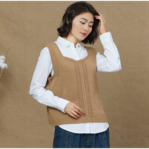 2020 autumn New Women Tank Top knitting Cotton solid color loose Sleeveless simple casual Blusas woman soft Vest female