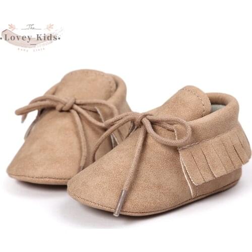 2020 Autumn Winter Toddler Baby Girl Shoes First Walkers Kids Girls Flats Shoes Party Lace-up Shoes Solid Soft Moccasins