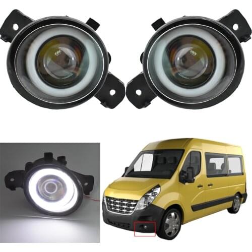 Angel Eye Fog Light Assembly For Renault Master 3/III 2010-2015 Car Front Bumper Fog Lamp Halo Ring H11 12V