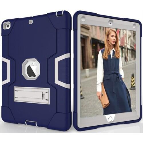 360 Protection Kids Safe Shockproof Impact Resistance Silicon+PC Case with Kickstand for Apple New iPad 9.7 2017 2018 Tablet+Pen