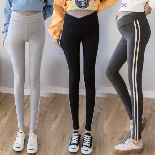 Low Waist Belly Maternity Leggings Pants Spring Autumn Knitted Trousers for Pregnant Women Pregnancy Skinny Pants Plus Size