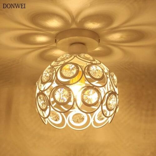 Modern Ball Ceiling Lights Iron crystal Ceiling Lamp Retro Cage Light Kitchen Fixtures Luminaria Lamparas De Techo Home Lighting