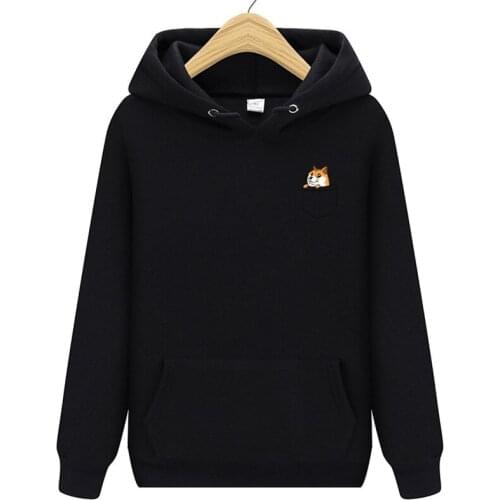 2019 new brand pocket cat letter print hoodie autumn and winter new hoodie mens fleece hooded jacket