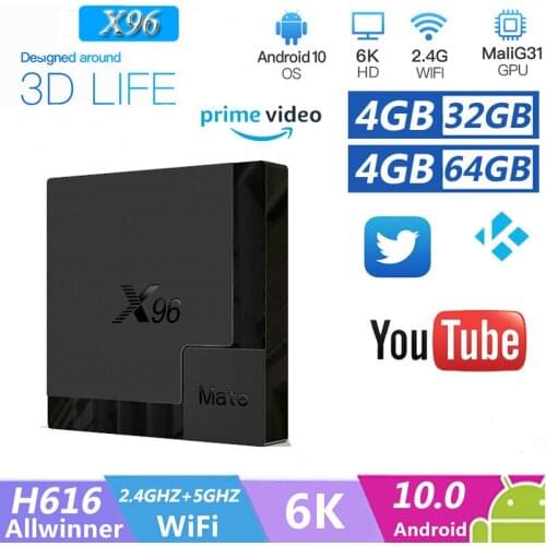 New X96Mate 4GB 64GB Android 10.0 TV Box Allwinner H616 Quad Core X96Mate 4G 32G Media Player Smart Ip tv Set Top Box