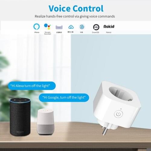 16A Smart Wifi Plug EU With Power Monitor Smart Home Wireless Socket Outlet Timer Plugs Works With Alexa Google Home Tuya App