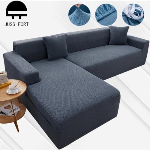 Thicken Polar fleece Sofa Cover Jacquard Elastic Chair Couch Protector Covers for Living Room Corner L-Shape Stretch Slipcovers