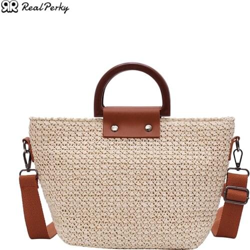 High Quality Luxury Casual Tote Crossbody Straw Bags for Women 2021 New Fashion Handbags