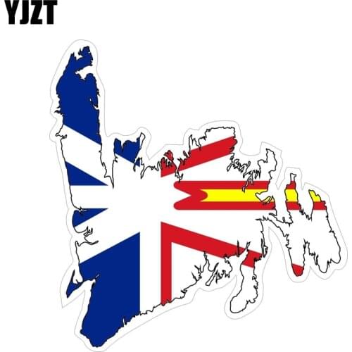 YJZT 11.8CM*12.5CM Newfoundland Map Flag Window Funny Car Sticker Decal 6-1279