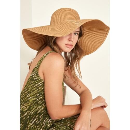 Womens Straw Beach Hat Y1730-23 Mink