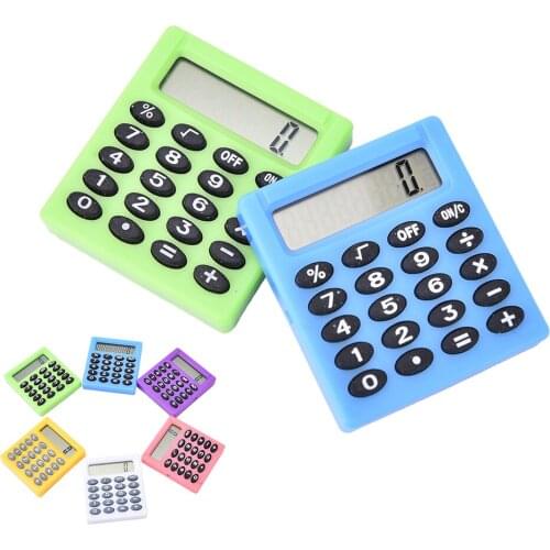 Newest Student Mini Electronic Calculator Candy Color Calculating Office Supplies Gift coin battery 1 PC