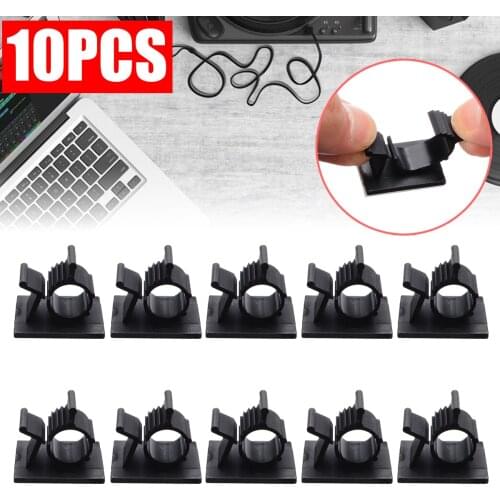 10pcs Durable Wiring Harness Fastener Clips Portable Self-adhesive Cord Management Wire Holder Fixing Clamp