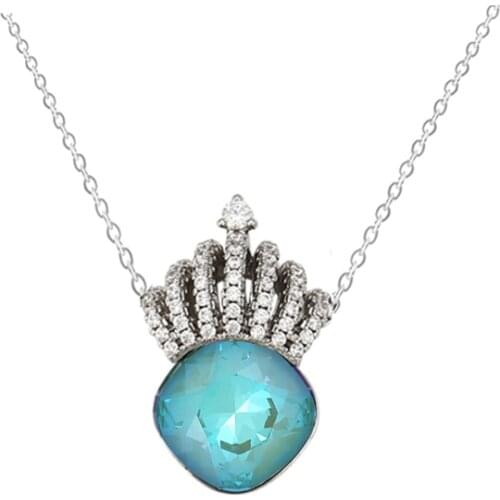 11.11 Sale New Crown Designer Short Necklaces for Women Party Fashion Austrian Crystal Girls Luxurious Pendant Jewellery Gift