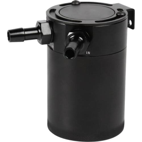 2 Port Baffled Oil Catch Tank Reservoir Universal Billet Oil Catch Can Auto Baffled Air-Oil Separator