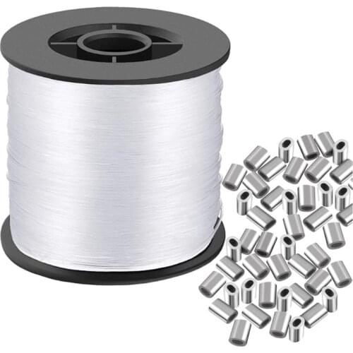 656 Feet Transparent Braided Fishing Line 0.8mm Wire Diameter Strong Nylon Thread Abrasion Resistant Sturdy Durable Rope