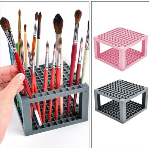96 Hole Plastic Pencil Holder Desk Stationary Standing Organizer for Pen Markers Colored Pencils Paint Brushes