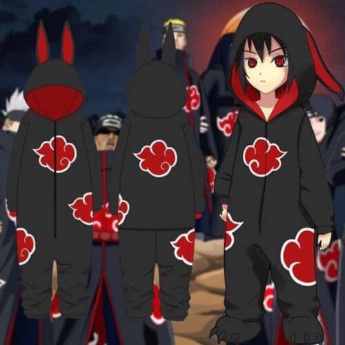 Anime Ninja Cosplay pajamas mens and womens winter flannel one-piece pajamas