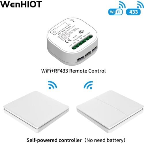 WENHIOT Smart Home Automation Switch Tuya App Timer Switch No Battery Light Switch Push Button Panel Work with Google Home Alexa
