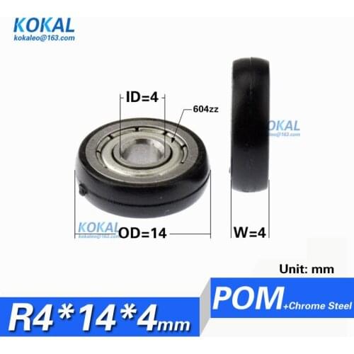 Free Shipping 10PCS minisize bearing coated roller wheel micro plastic wheel pulley inner 4mm roller