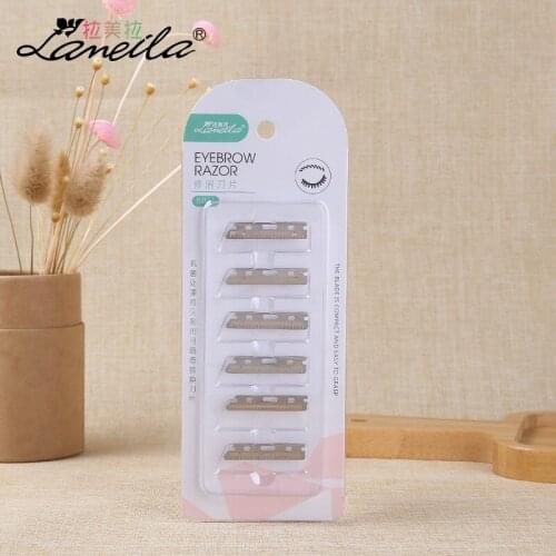 Shaver Blades Stainless Steel Profession Eyebrow Scraper Shave 6 Pieces Long-lasting Durable A0271