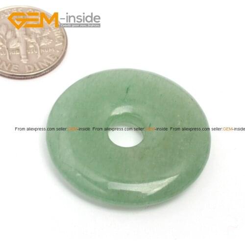 Gem-inside Natural Ring Circle Donuts Circle Stone Beads For Jewelry Making 1pc Selectable Material 30mm DIY Jewellery
