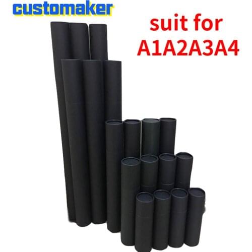 Black cardboard Tube for Blueprints Art Container cylinder can poster painting tube mouse pad pen tube A4 paper for A1A2A3A4